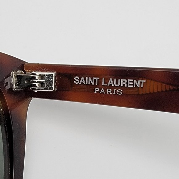 Saint Laurent Paris SL51 Over 002 Tortoise Frame Green Lens Sunglasses Italy - Picture 8 of 14